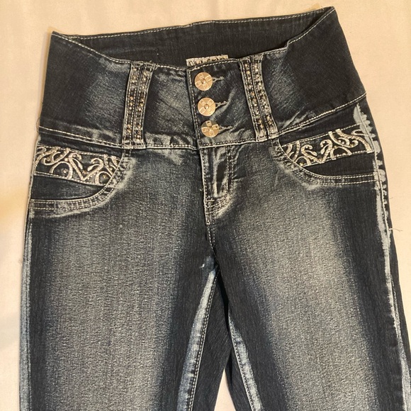 Diva Star stretch skinny jeans - size 3 - dark color with white wash - Picture 1 of 10